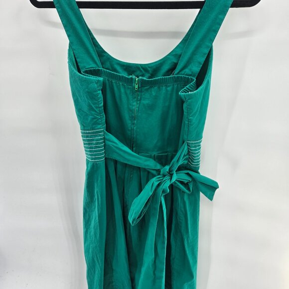 Maurices Kelly Green Knee Length White Stitching Cotton Dress Size Large - Picture 2 of 11